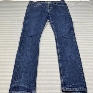 Frank + Oak Jeans Mens 32x32 Blue Cooper Slim Button Fly Made in Canada Denim
